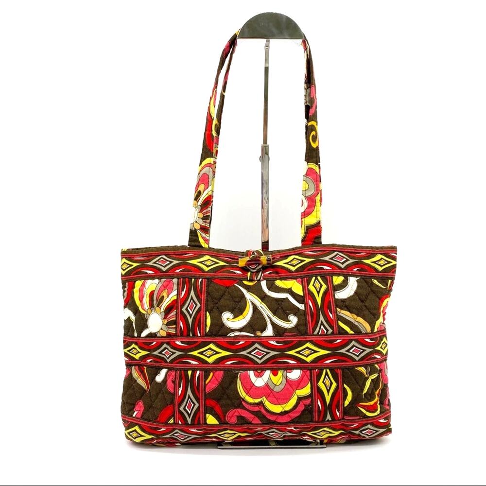 Vera Bradley Puccini Retired Pattern Small Tote Toggle Close Brown Abstract‎